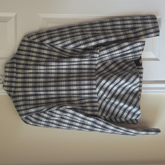 Lewit Jacket Checkered Plaid Peplum Blazer Size M NWOT $450 - Picture 7 of 9